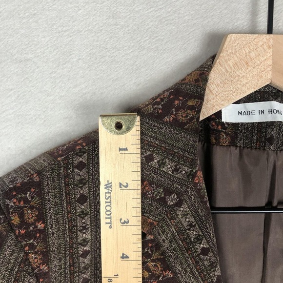 VTG Ken Meritt Rain Shedder Cotton Velvet Blazer Sz 13/14 34" Brown Academia 70s - Picture 6 of 15